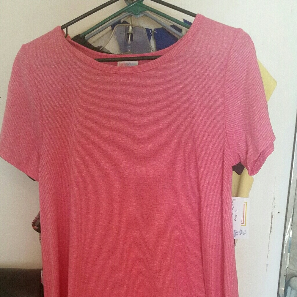 Lula roe Carly Dress Size Small Pink micro stripe